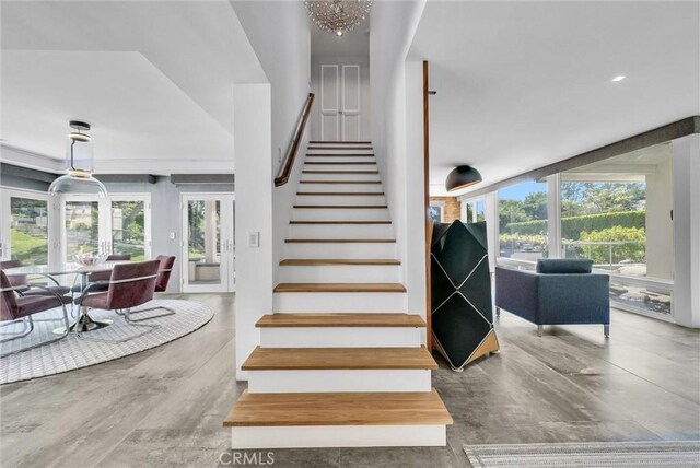 14084 Bronte Dr, Whittier, CA 90602 - stairway with wood finished floors