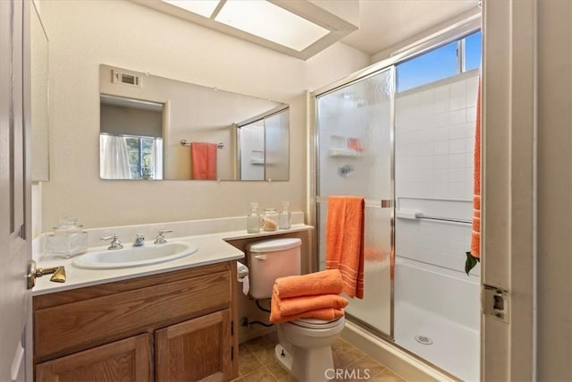 19189 San Jacinto Way, Apple Valley, CA 92308 - full bath with a shower stall, vanity, and visible vents