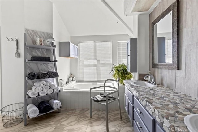 19189 San Jacinto Way, Apple Valley, CA 92308 - bathroom featuring a garden tub and vanity