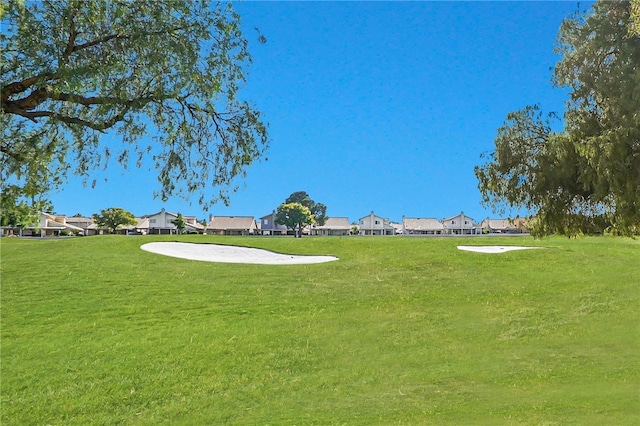 view of community featuring a yard and a residential view