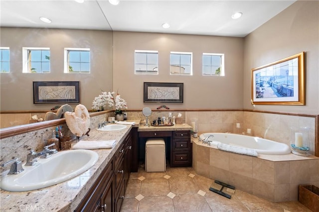9 Via Haciendas, Rancho Mirage, CA 92270 - full bathroom featuring a sink, a wealth of natural light, and a bath