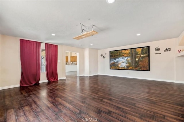 12963 Birch Glen Ct, Victorville, CA 92392 - unfurnished living room featuring recessed lighting, wood finished floors, and baseboards