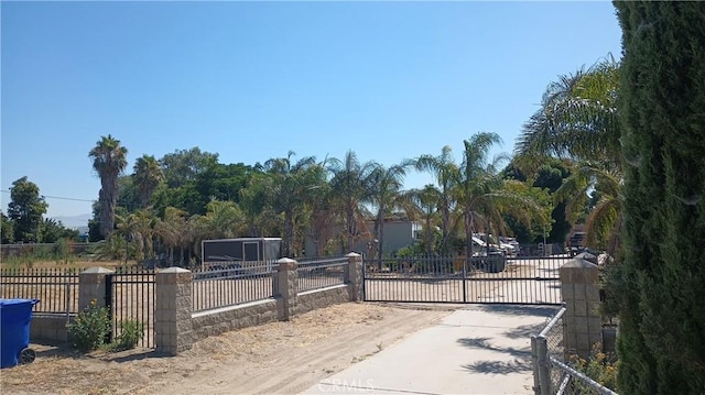 view of road with a gate