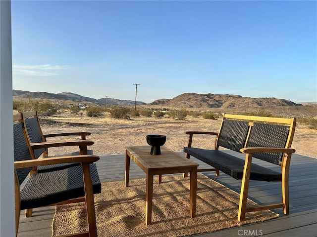 exterior space featuring a mountain view