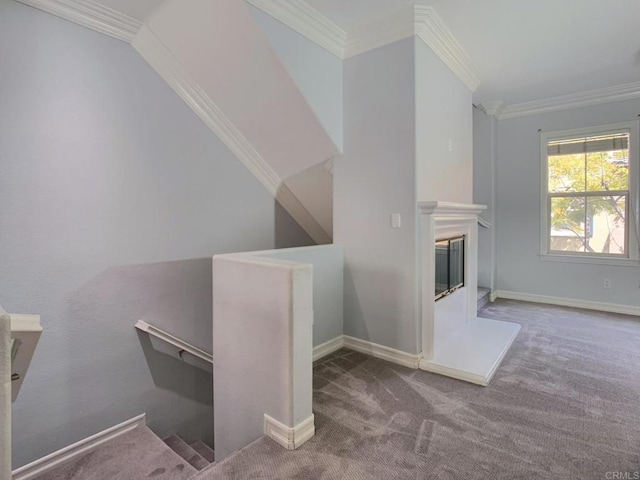 2668 Escala Cir, San Diego, CA 92108 - unfurnished living room with crown molding, carpet flooring, and baseboards