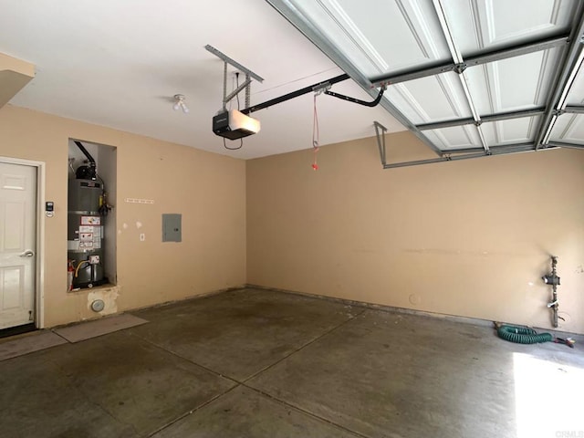 2668 Escala Cir, San Diego, CA 92108 - garage with a garage door opener, gas water heater, and electric panel