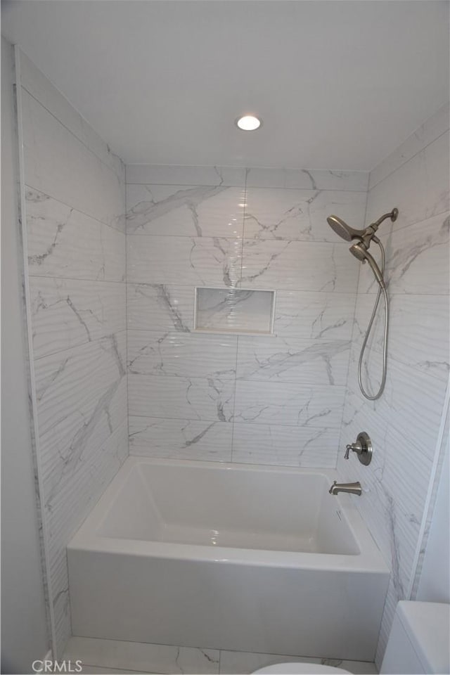 23408 Dorset Pl, Harbor City, CA 90710 - full bathroom featuring shower / bath combination, recessed lighting, and toilet