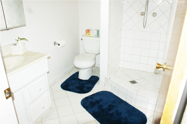 3724 W 105th St, Inglewood, CA 90303 - bathroom featuring vanity, a shower stall, and tile patterned flooring