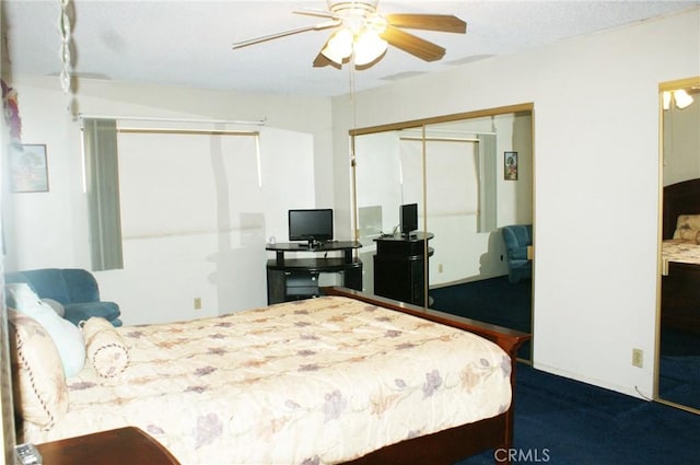 3724 W 105th St, Inglewood, CA 90303 - bedroom with carpet floors, ceiling fan, and a closet