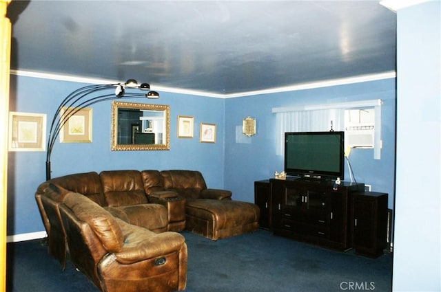 3724 W 105th St, Inglewood, CA 90303 - living room featuring carpet floors and ornamental molding