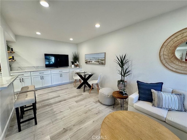28181 Sorrento Unit 97, Laguna Niguel, CA 92677 - living room with light wood-style flooring and recessed lighting