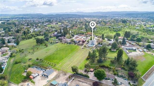 bird's eye view featuring a mountain view