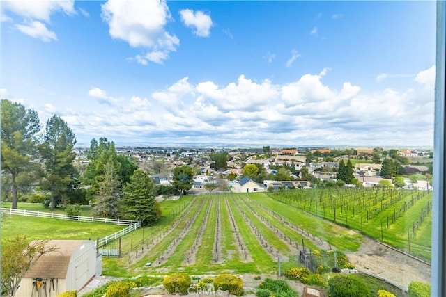 bird's eye view featuring a rural view