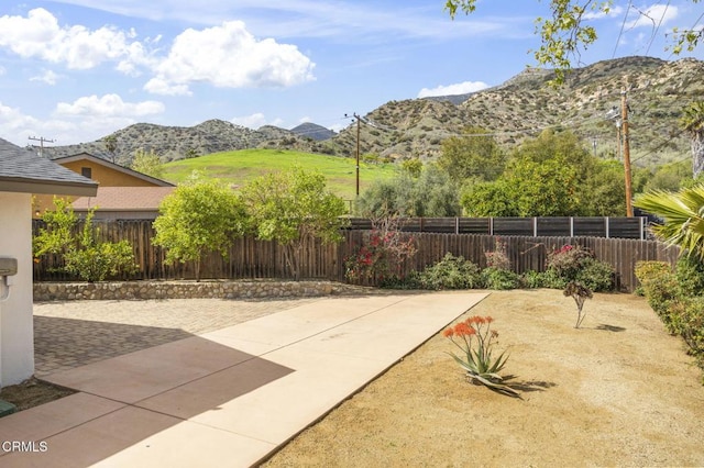 1414 Meadowbrook Rd, Ojai, CA 93023 - view of patio featuring a mountain view and fence