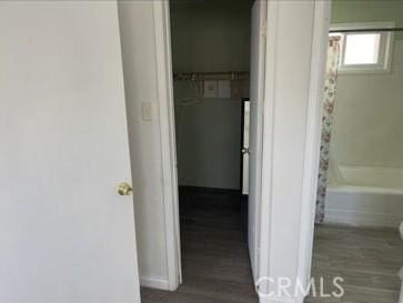 410 N San Jacinto St, Hemet, CA 92543 - hallway featuring wood finished floors