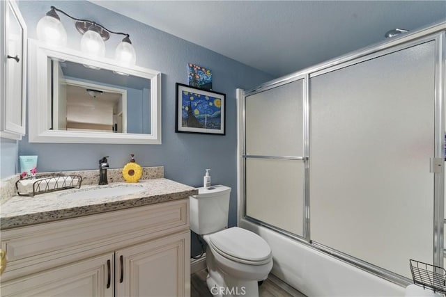 3140 Timberline Dr, Corona, CA 92882 - full bath with toilet, vanity, and enclosed tub / shower combo