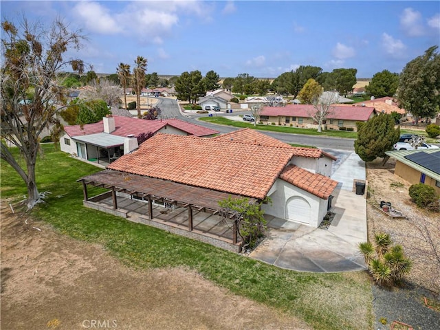 aerial view with a residential view