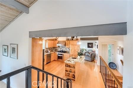21651 Yucatan Ave, Woodland Hills, CA 91364 - living area with light wood-style floors