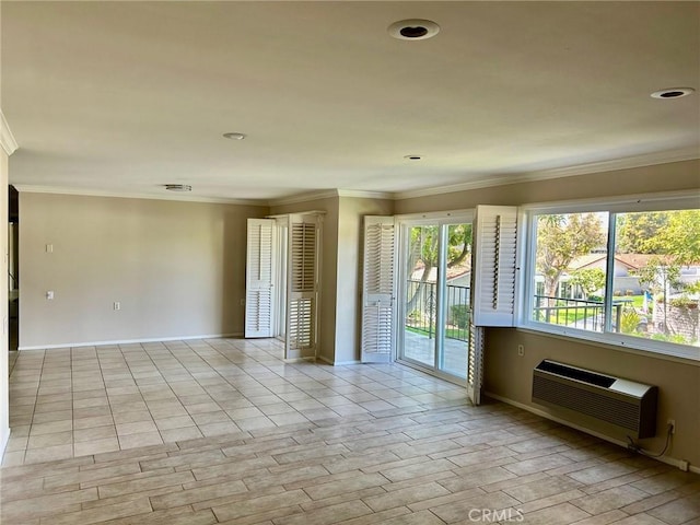2370 Via Mariposa W Unit 1B, Laguna Woods, CA 92637 - unfurnished room featuring crown molding, a wall mounted AC, and recessed lighting