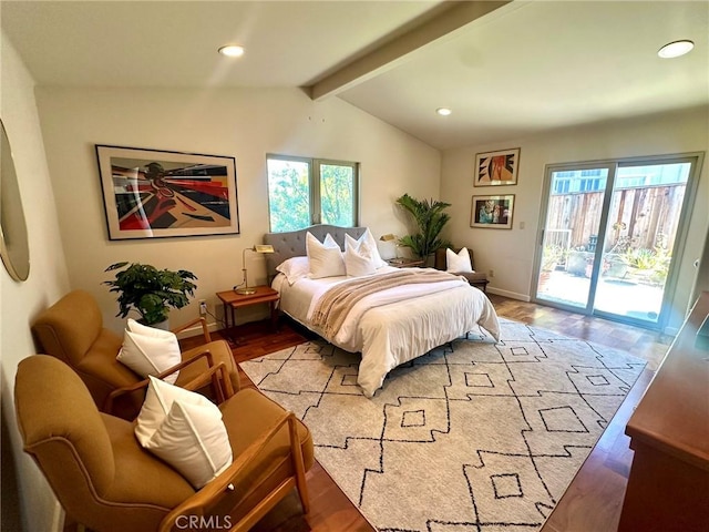2377 Silver Ridge Ave, Los Angeles, CA 90039 - bedroom featuring access to exterior, wood finished floors, and recessed lighting