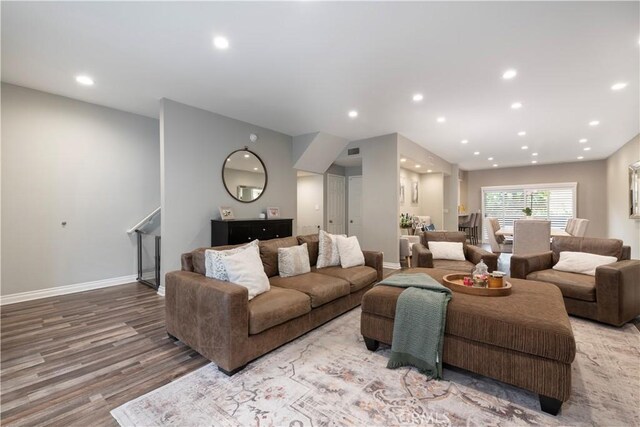 14919 Dickens St Unit 104, Sherman Oaks, CA 91403 - living area featuring recessed lighting and wood finished floors
