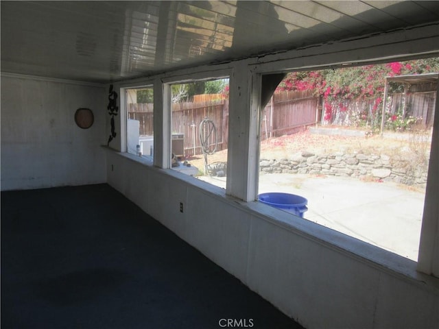 view of unfurnished sunroom
