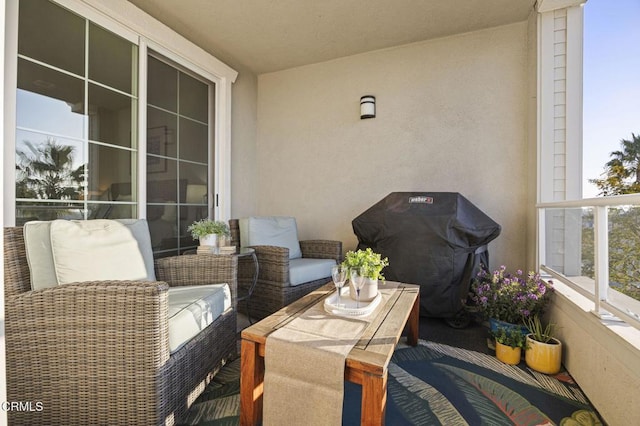 balcony with area for grilling