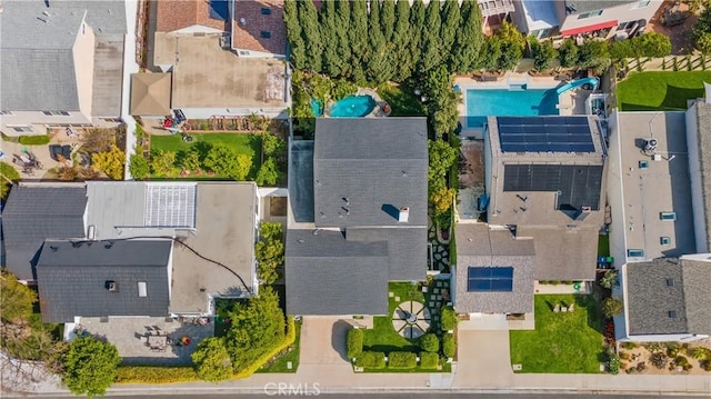 3332 Alabama Cir, Costa Mesa, CA 92626 - aerial perspective of suburban area featuring a pool area
