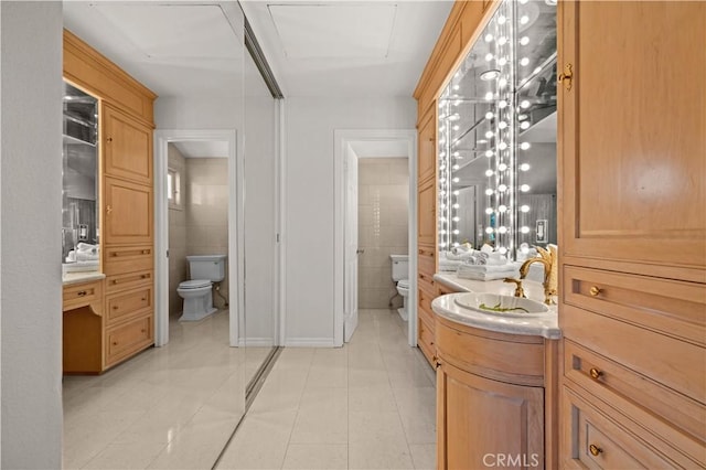 3332 Alabama Cir, Costa Mesa, CA 92626 - bathroom featuring toilet, vanity, and tile patterned floors