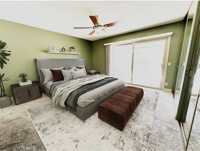 3118 N Hartman St, Orange, CA 92865 - bedroom with a ceiling fan, carpet floors, and access to exterior