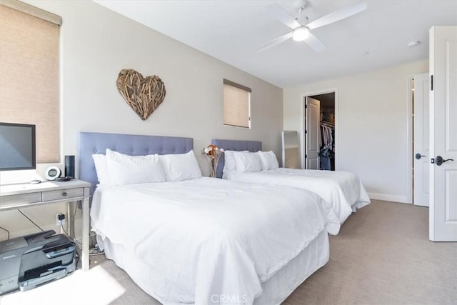 2865 Rock Wren Ln, Avila Beach, CA 93424 - carpeted bedroom featuring a spacious closet, a ceiling fan, and a closet