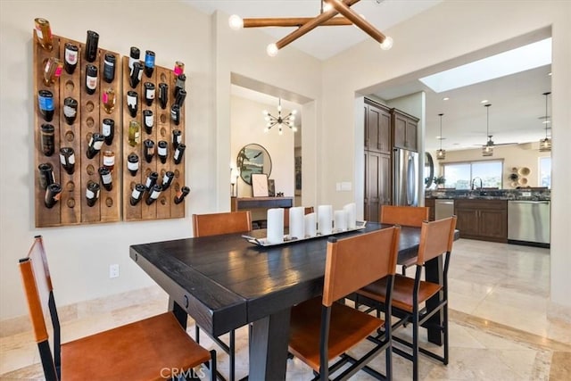 2865 Rock Wren Ln, Avila Beach, CA 93424 - dining space with a skylight