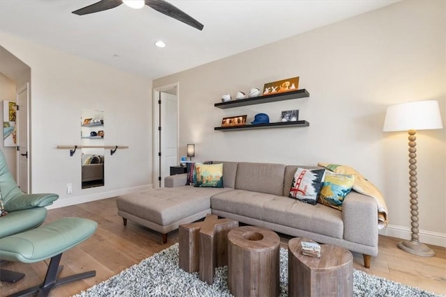 2865 Rock Wren Ln, Avila Beach, CA 93424 - living room with wood finished floors, ceiling fan, and recessed lighting