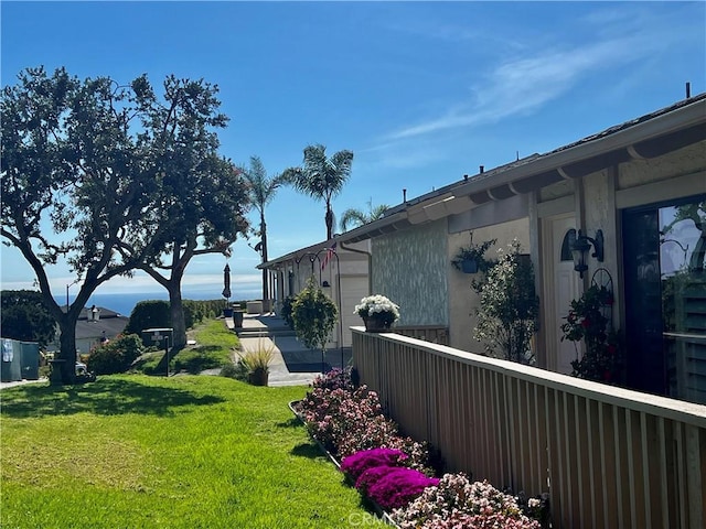view of yard featuring an attached garage