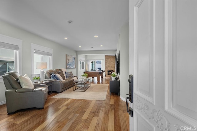 620 S Catalina Ave Unit C, Redondo Beach, CA 90277 - living room featuring light wood-style floors and recessed lighting