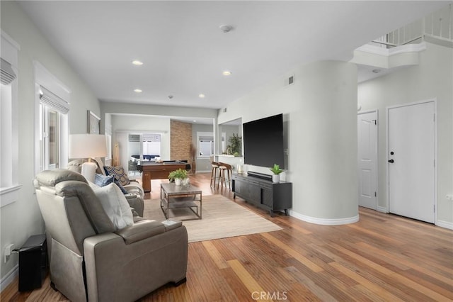 620 S Catalina Ave Unit C, Redondo Beach, CA 90277 - living room with wood finished floors, baseboards, and recessed lighting