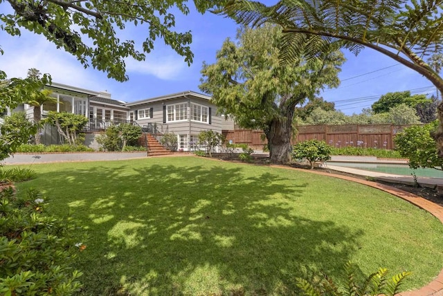 1451 Savoy Cir, San Diego, CA 92107 - view of yard featuring stairs