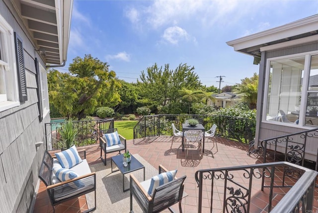 1451 Savoy Cir, San Diego, CA 92107 - view of patio featuring an outdoor living space and outdoor dining space