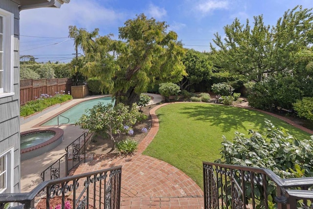 1451 Savoy Cir, San Diego, CA 92107 - view of yard with an in-ground hot tub and a patio