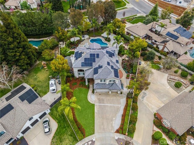 drone / aerial view featuring a residential view