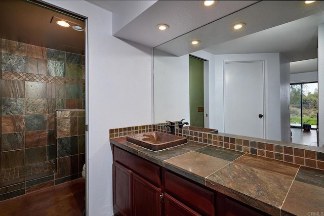 3116 Vista Bonita, Carlsbad, CA 92009 - bathroom featuring toilet, walk in shower, vanity, and recessed lighting