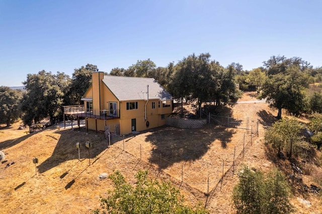 25770 E Grade Rd, Santa Ysabel, CA 92070 - view of property exterior featuring a deck and a chimney