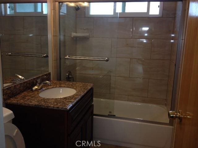 19057 Gledhill St, Northridge, CA 91324 - full bathroom with toilet, vanity, and enclosed tub / shower combo
