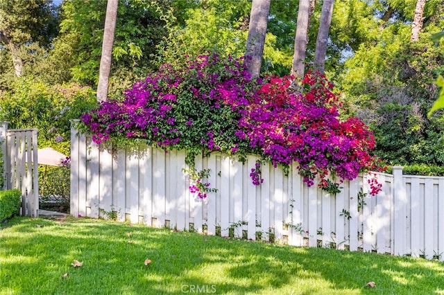 view of yard with fence