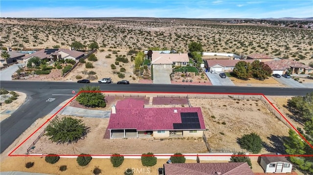 aerial view with a desert view
