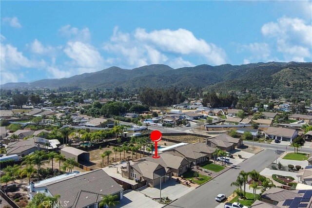32706 Blue Mist Way, Wildomar, CA 92595 - birds eye view of property with a residential view and a mountain view