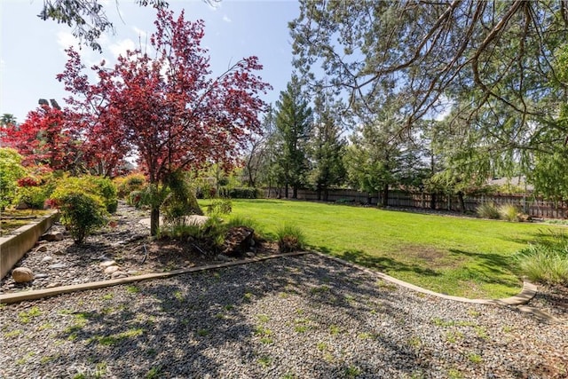 view of yard with fence