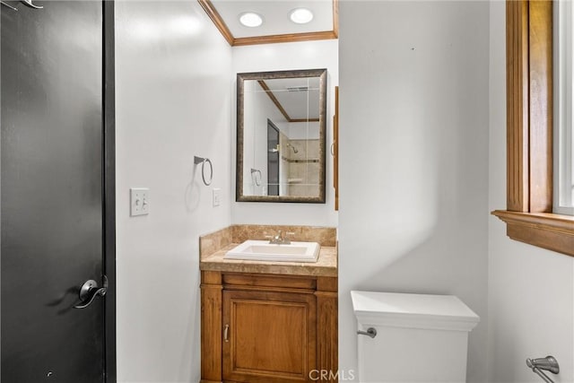 bathroom with toilet and vanity