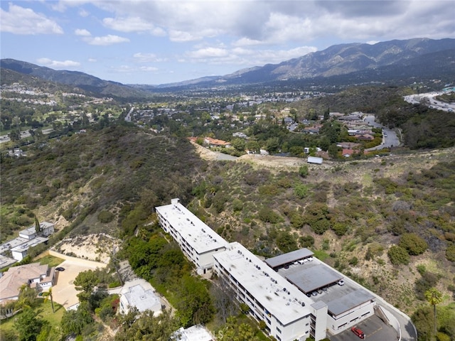 drone / aerial view with a mountain view