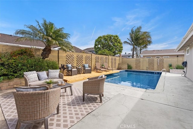 9871 Silver Strand Dr, Huntington Beach, CA 92646 - view of pool featuring a fenced backyard, outdoor lounge area, and a patio